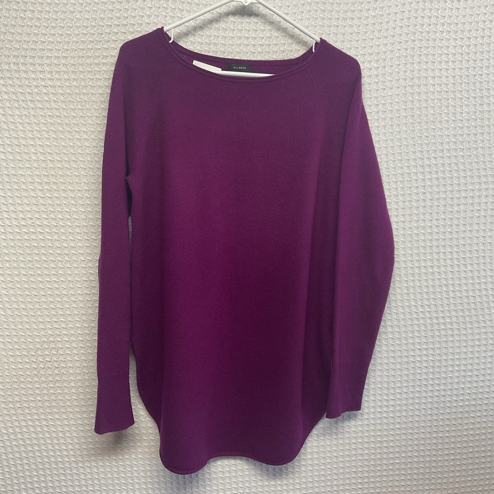 Halogen Cashmere Wool Blend Crewneck Sweater Size Medium‎ Fuchsia Tunic